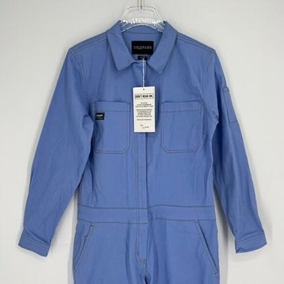 Wildfang The Essential Coverall Blue Small Long Sleeve - Picture 3 of 9